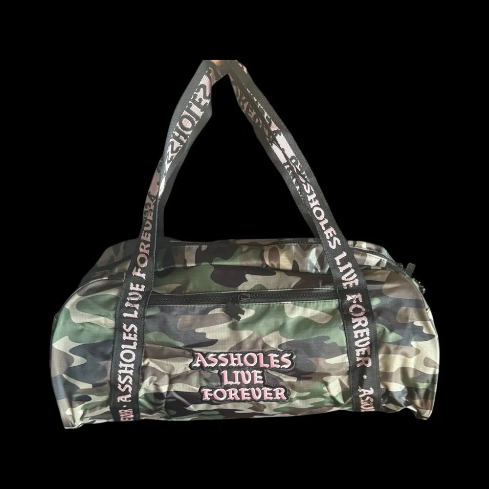 •Own the Chaos• “Emotional Baggage” x “Assholes Live Forever” Unisex Camo Duffle